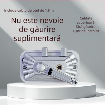 Uscător de haine cu tijă dublă, manivelă, aliaj de aluminiu, lift interior