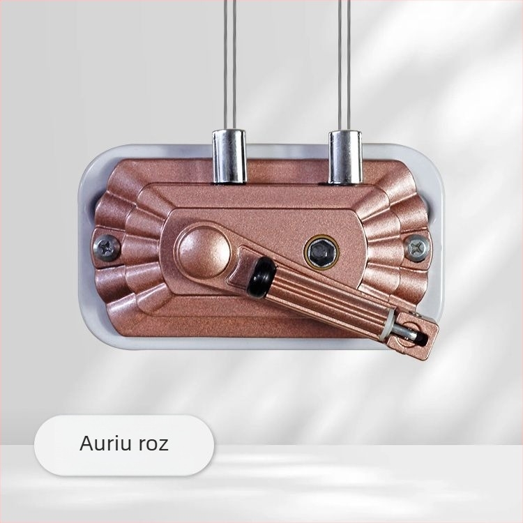 Uscător de haine cu tijă dublă, manivelă, aliaj de aluminiu, lift interior