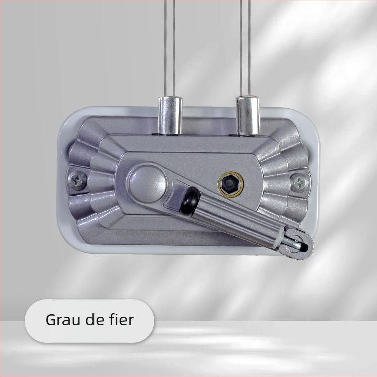 Uscător de haine cu tijă dublă, manivelă, aliaj de aluminiu, lift interior