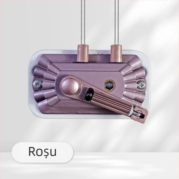 Uscător de haine cu tijă dublă, manivelă, aliaj de aluminiu, lift interior