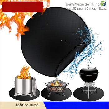 Covoraș ignifug exterior pentru BBQ, cu izolație din silicon și fibră de sticlă