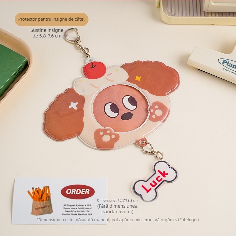 Binder acrilic de birou pentru ecusoane, transparent, antipraf, capacitate mare, copertă PP, stil cu foi detașabile, 1 pagină interioară