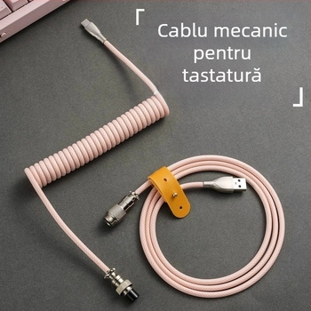 Bitmeite HX3011 conector tip avionic USB cablu date pentru extensie tastatură mecanică, linie Type-C, 1,5 m, fir din aliaj