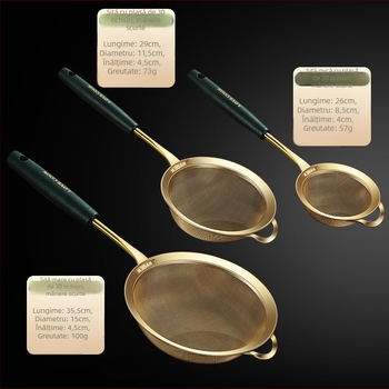 Sită de bucătărie din oțel inoxidabil 304 – antiderapant, logo personalizat, personalizare disponibilă, stil lux ușor