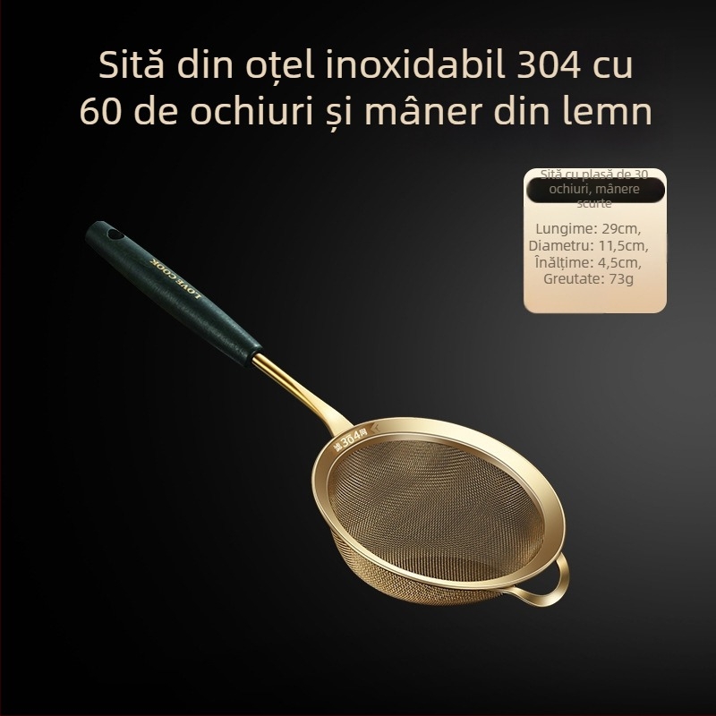 Sită de bucătărie din oțel inoxidabil 304 – antiderapant, logo personalizat, personalizare disponibilă, stil lux ușor