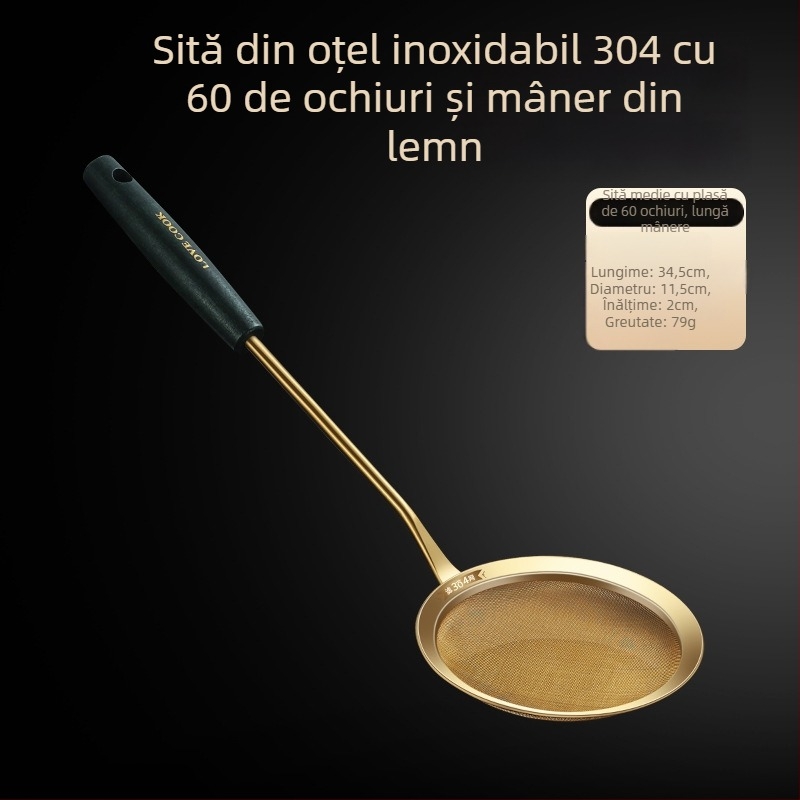 Sită de bucătărie din oțel inoxidabil 304 – antiderapant, logo personalizat, personalizare disponibilă, stil lux ușor
