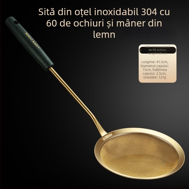 Sită de bucătărie din oțel inoxidabil 304 – antiderapant, logo personalizat, personalizare disponibilă, stil lux ușor