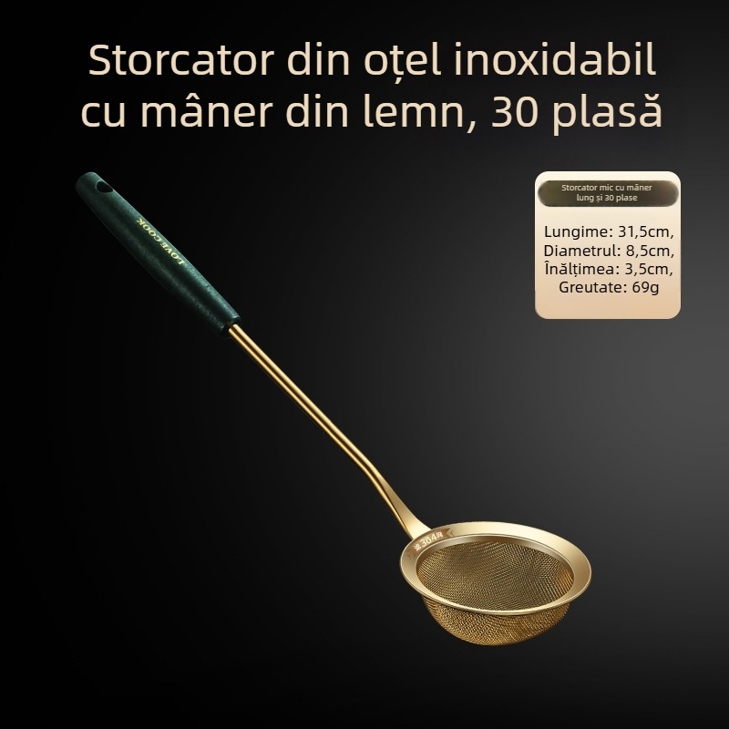 Sită de bucătărie din oțel inoxidabil 304 – antiderapant, logo personalizat, personalizare disponibilă, stil lux ușor