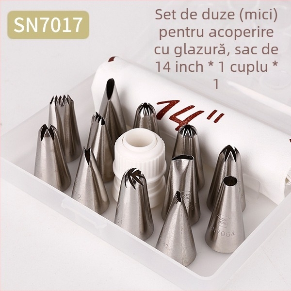 Sanneng SN7011 set de 80 vârfuri de decorare, din oțel inoxidabil 304, pentru decorare profesională de prăjituri și fursecuri