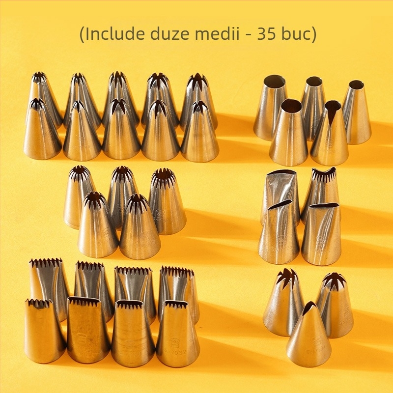 Sanneng SN7011 set de 80 vârfuri de decorare, din oțel inoxidabil 304, pentru decorare profesională de prăjituri și fursecuri