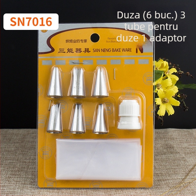 Sanneng SN7011 set de 80 vârfuri de decorare, din oțel inoxidabil 304, pentru decorare profesională de prăjituri și fursecuri