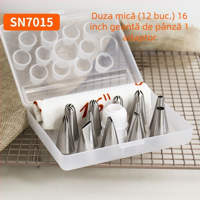 Sanneng SN7011 set de 80 vârfuri de decorare, din oțel inoxidabil 304, pentru decorare profesională de prăjituri și fursecuri