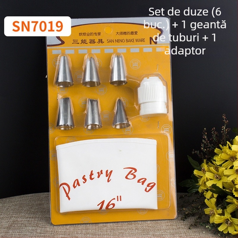 Sanneng SN7011 set de 80 vârfuri de decorare, din oțel inoxidabil 304, pentru decorare profesională de prăjituri și fursecuri