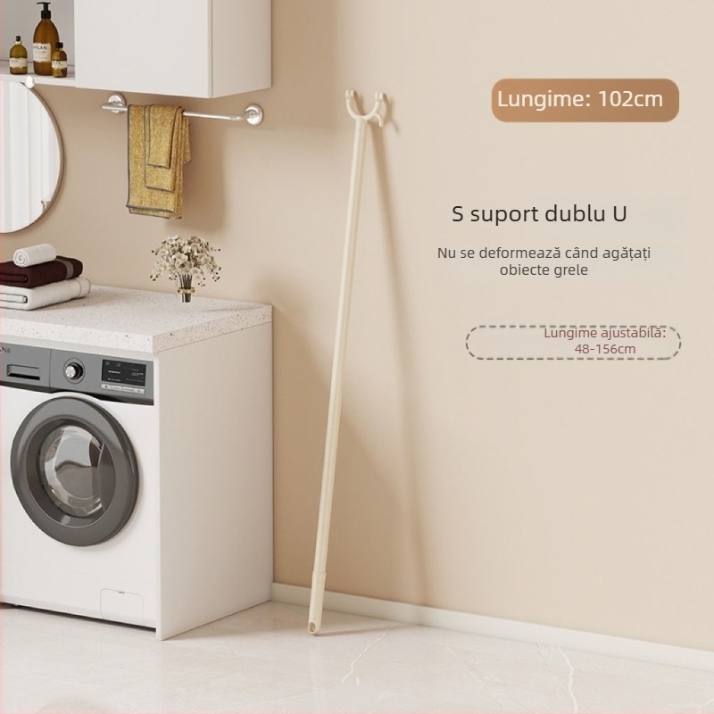 Bară de uscat haine din plastic pentru balcon, detașabilă și modulară, stil modern minimalist