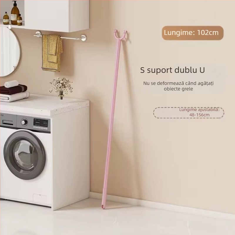 Bară de uscat haine din plastic pentru balcon, detașabilă și modulară, stil modern minimalist