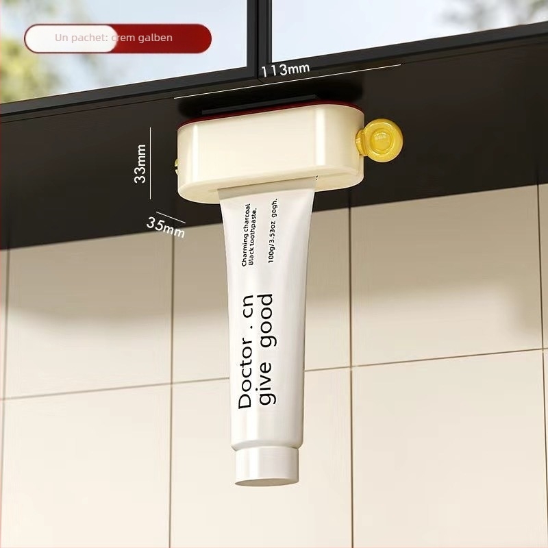 Dispenser magnetic pentru pastă de dinți, montaj sub oglindă pe perete, potrivit pentru pastă de dinți, cleanser facial și cremă de mâini