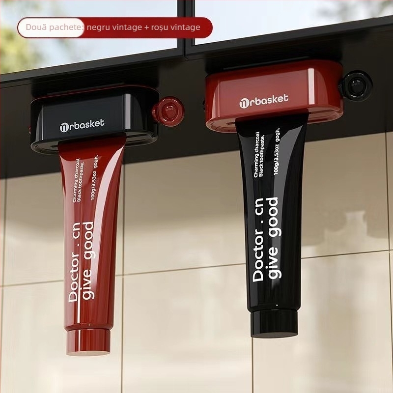 Dispenser magnetic pentru pastă de dinți, montaj sub oglindă pe perete, potrivit pentru pastă de dinți, cleanser facial și cremă de mâini