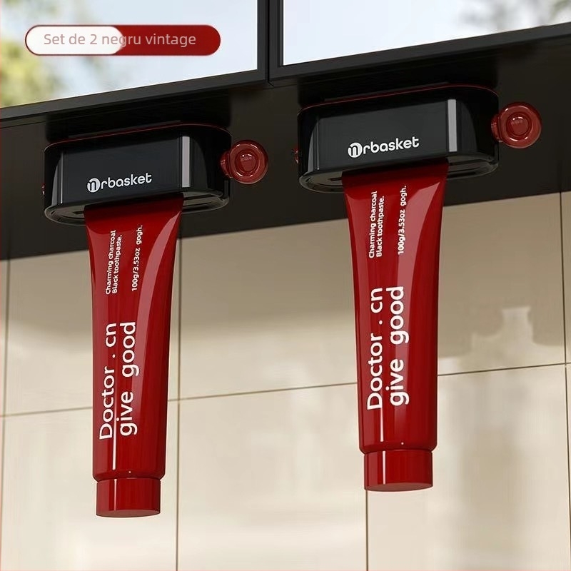 Dispenser magnetic pentru pastă de dinți, montaj sub oglindă pe perete, potrivit pentru pastă de dinți, cleanser facial și cremă de mâini