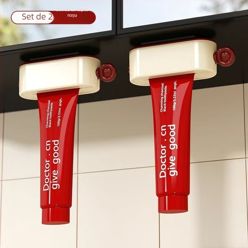 Dispenser magnetic pentru pastă de dinți, montaj sub oglindă pe perete, potrivit pentru pastă de dinți, cleanser facial și cremă de mâini