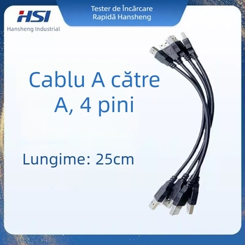 Cablu C-C cu opt fire, cablu de test USB-A la USB-C, compatibil cu tester-ul Hansheng GTI60XX pentru încărcare rapidă