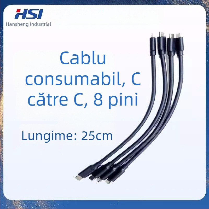 Cablu C-C cu opt fire, cablu de test USB-A la USB-C, compatibil cu tester-ul Hansheng GTI60XX pentru încărcare rapidă