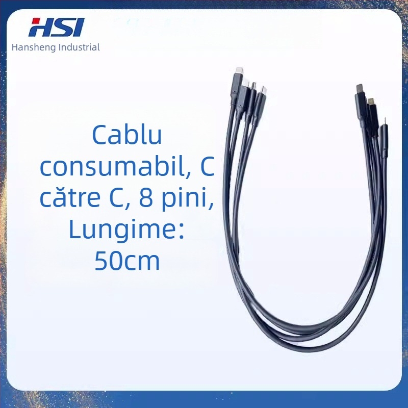 Cablu C-C cu opt fire, cablu de test USB-A la USB-C, compatibil cu tester-ul Hansheng GTI60XX pentru încărcare rapidă