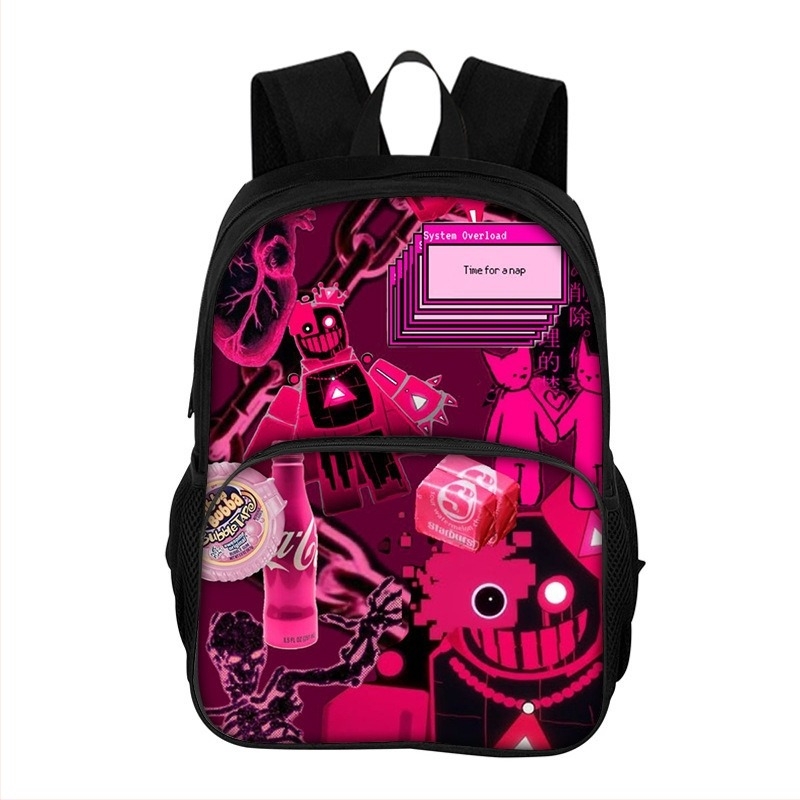 Rucsac pentru copii cu design Cartoon Roblox Forsaken, pentru elevi din clasele I–II, poliester, reduce încărcarea pe spate, protecția coloanei, cu două straturi