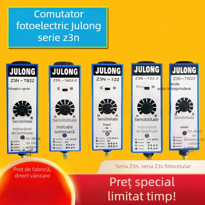 Z3N-TB22 / T22-2 / TW22 / Z3S-T22 Julong senzor fotoelectric pentru marcaj de culoare, pentru mașina de fabricat pungi, corecție a aliniamentului