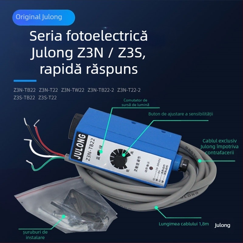 Z3N-TB22 / T22-2 / TW22 / Z3S-T22 Julong senzor fotoelectric pentru marcaj de culoare, pentru mașina de fabricat pungi, corecție a aliniamentului