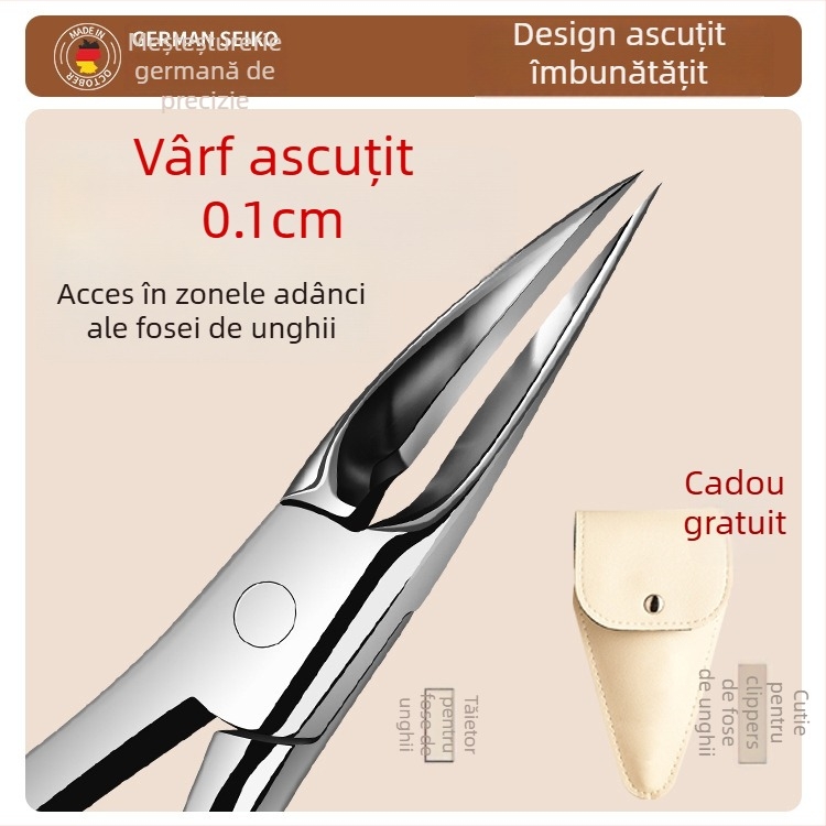 Set clește pentru unghii încarnate — clește pentru canalul unghiei, oțel inoxidabil, portabil