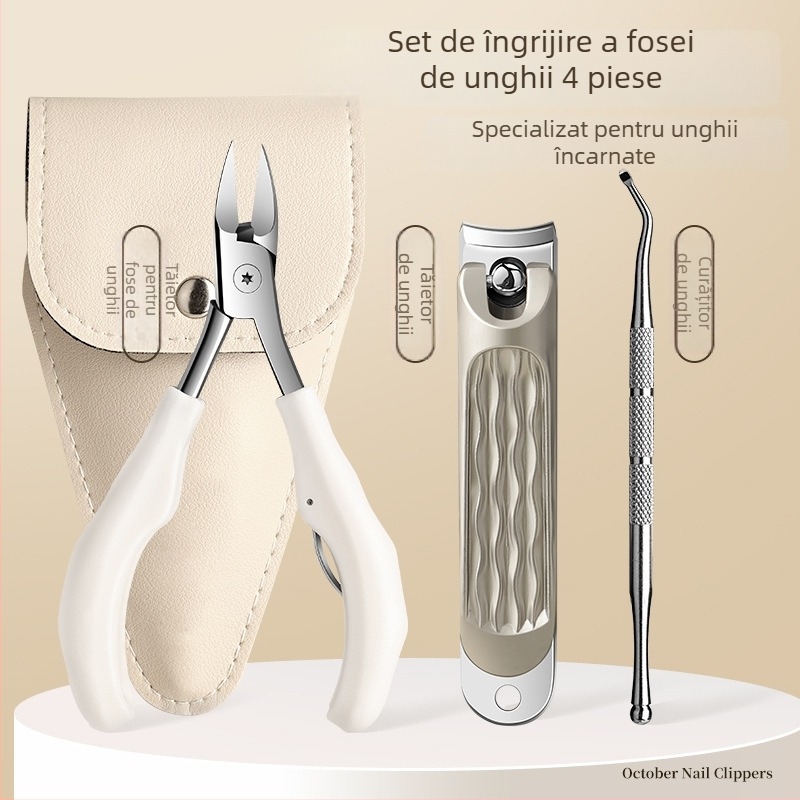Set clește pentru unghii încarnate — clește pentru canalul unghiei, oțel inoxidabil, portabil