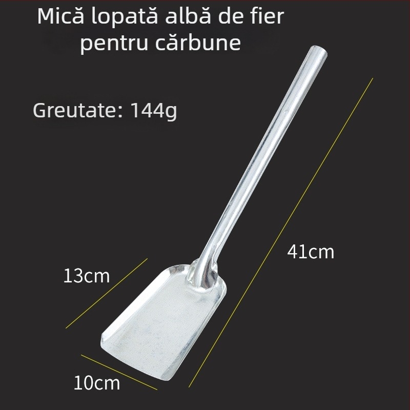 Set de unelte pentru soba cu cărbune Xiangsu — cârlig pentru foc, clește pentru foc, lopățică pentru cărbune, clipsuri pentru cărbune la grătar; formă pătrată, stil universal