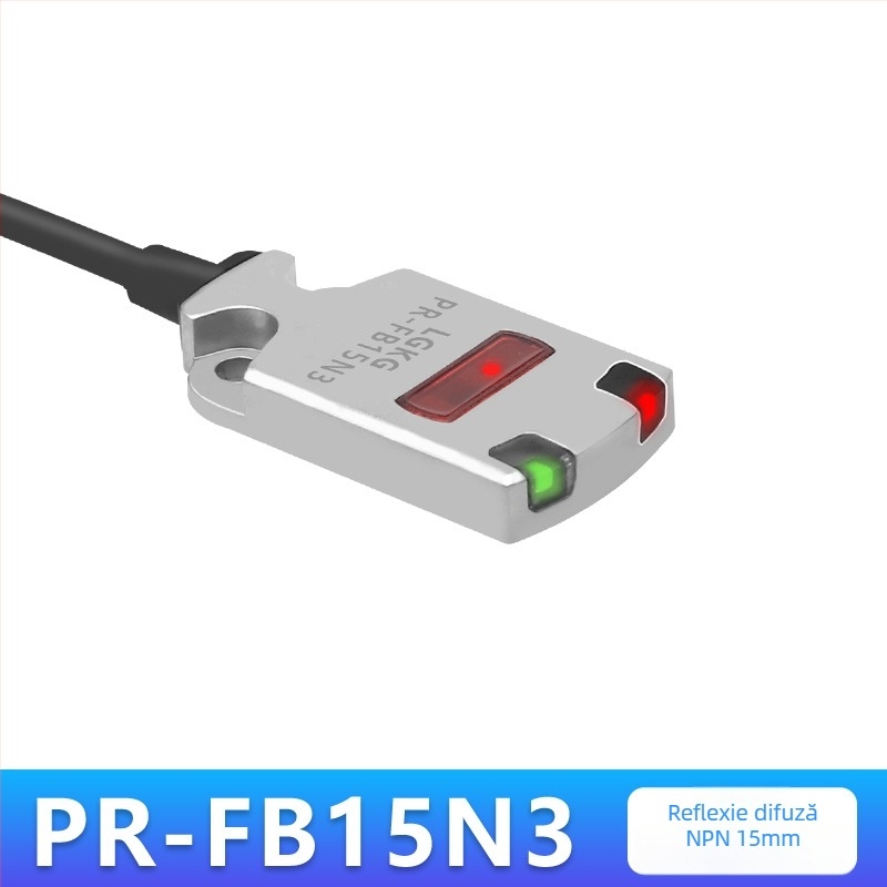 Intrerupător fotoelectric cu laser, reflexie difuză, senzor opus de poziție limită; PR-FB30N3 NPN, PR-FB15N3 PNP