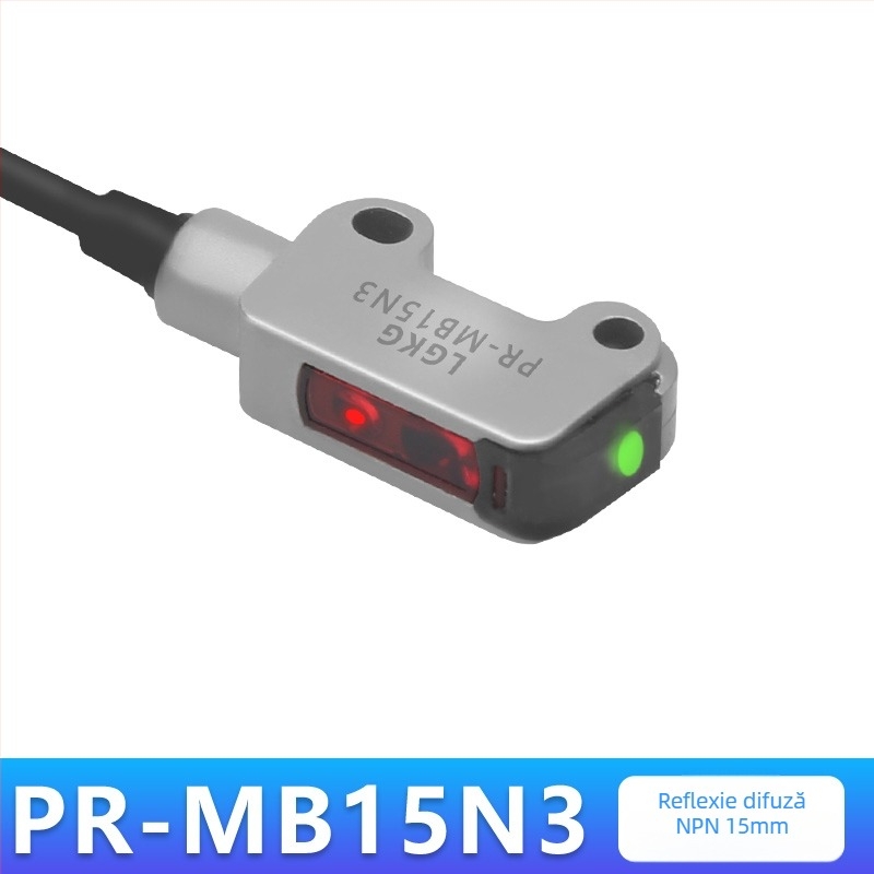 Intrerupător fotoelectric cu laser, reflexie difuză, senzor opus de poziție limită; PR-FB30N3 NPN, PR-FB15N3 PNP