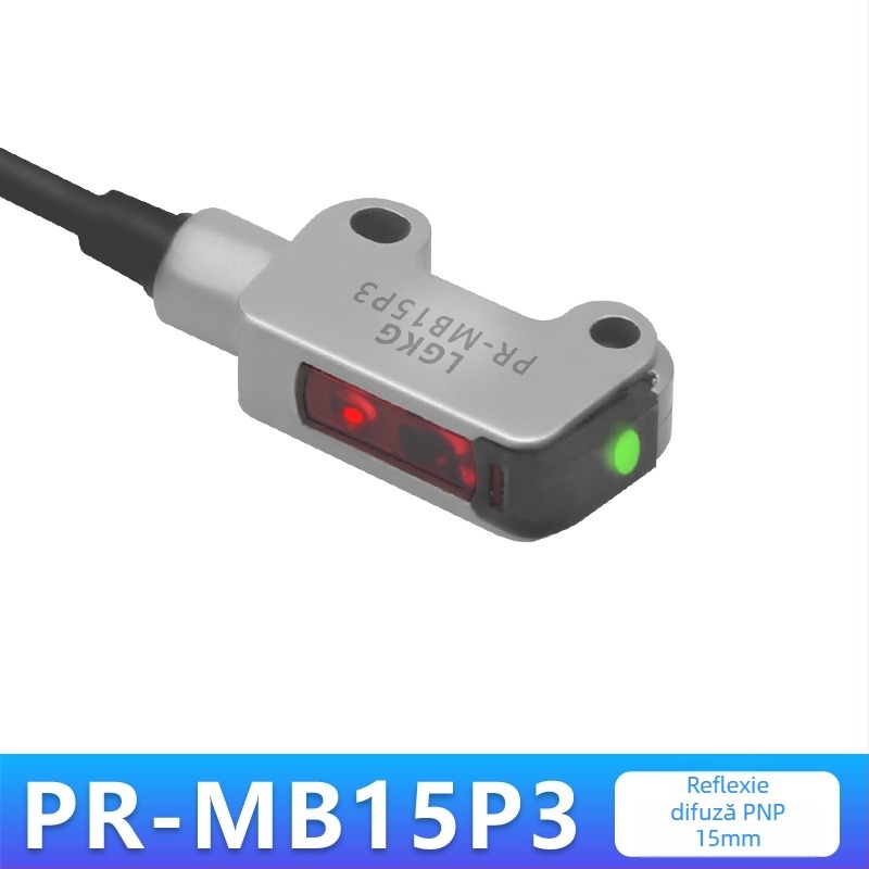 Intrerupător fotoelectric cu laser, reflexie difuză, senzor opus de poziție limită; PR-FB30N3 NPN, PR-FB15N3 PNP