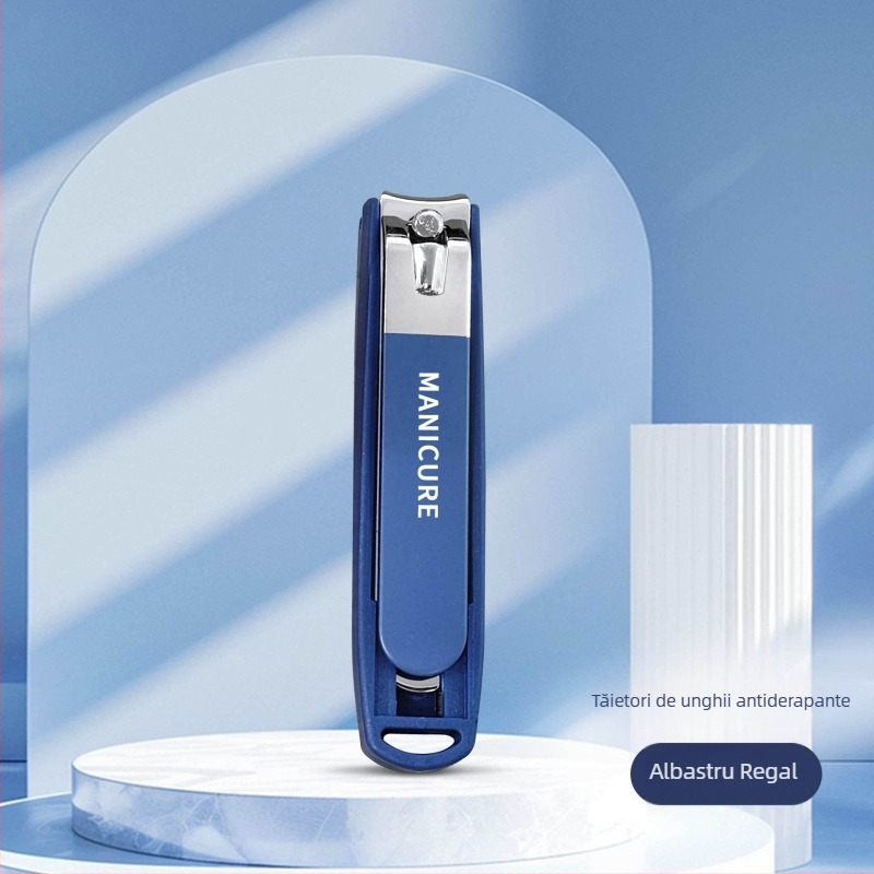 Set de unelte pentru tăierea unghiilor cu lame plate înclinate și husă portabilă; construcție din sticlă, oțel inoxidabil, oțel carbon; greutate netă 144 g