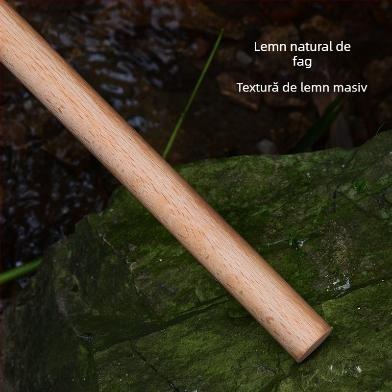 Suport pentru bară de draperii, lemn fag masiv, stil japonez roman, brand Teren, fără personalizare