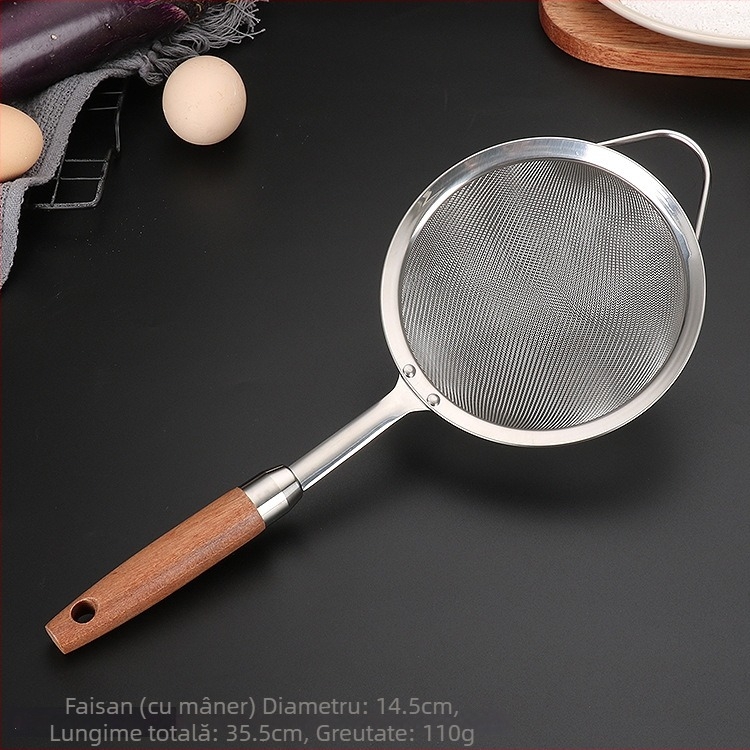 Strecurător de bucătărie din oțel inoxidabil 304, mâner antiaderant, cârlig simplu pentru agățare, stil modern, personalizare și imprimare logo