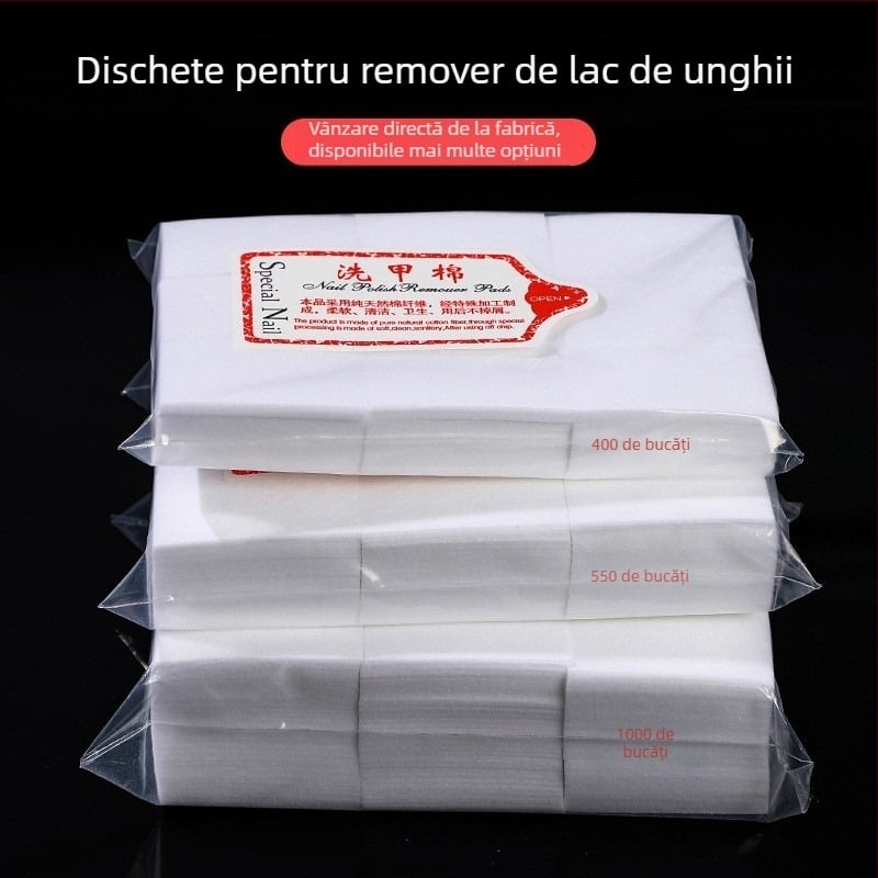 Foițe de curățare pentru unghii, fără scame, pentru îndepărtarea lacului – discuri din bumbac pentru manichiură
