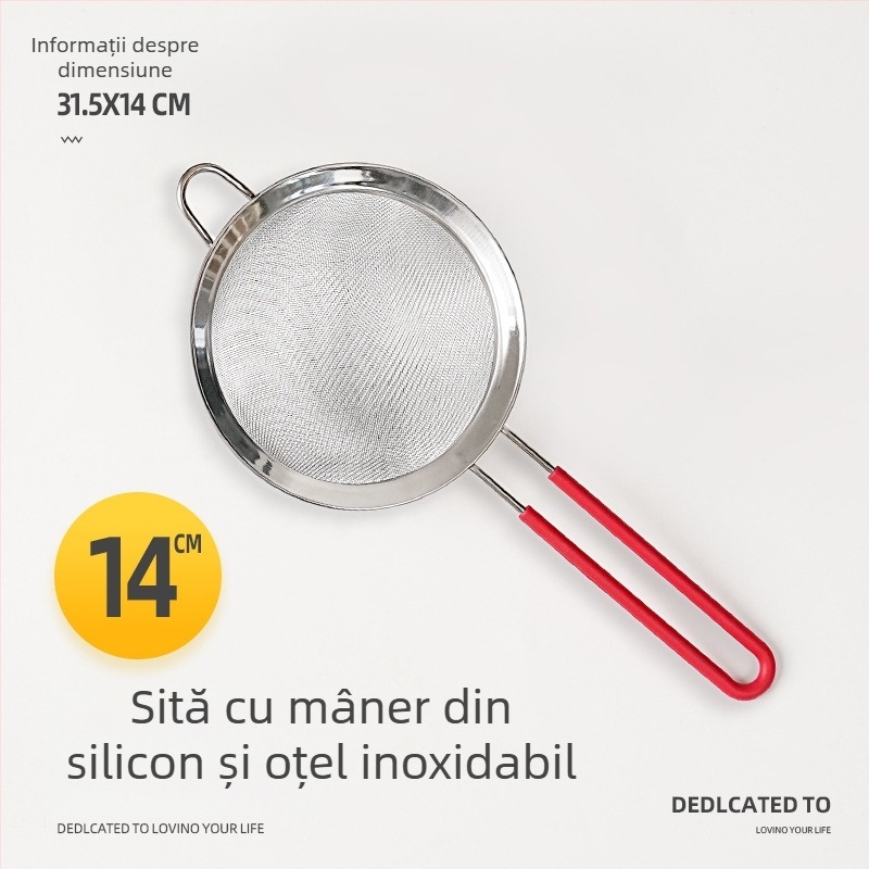 Sită pentru făină din oțel inoxidabil 304, plasă ultrafină, bucătărie