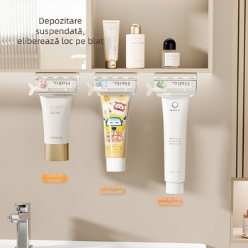 Dulap oglindă cu presor de pastă de dinți, suport detașabil pentru față/prosoape, spațiu de depozitare pentru periuța de dinți electrică, suport pentru periuța de dinți în partea de jos, cutie magnetică pentru baie