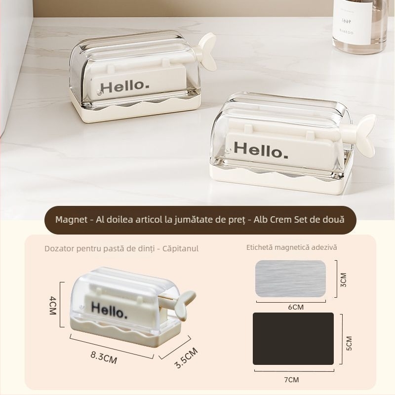 Dulap oglindă cu presor de pastă de dinți, suport detașabil pentru față/prosoape, spațiu de depozitare pentru periuța de dinți electrică, suport pentru periuța de dinți în partea de jos, cutie magnetică pentru baie