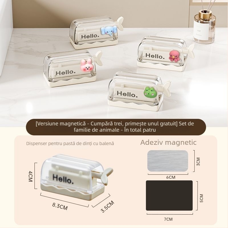 Dulap oglindă cu presor de pastă de dinți, suport detașabil pentru față/prosoape, spațiu de depozitare pentru periuța de dinți electrică, suport pentru periuța de dinți în partea de jos, cutie magnetică pentru baie