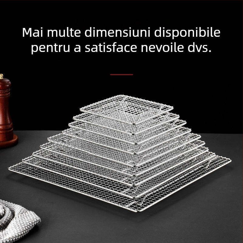 Grătar pentru barbecue din oțel inoxidabil 304, pătrat, rezistent, fără strat