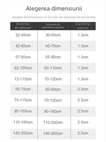Bară telescopică pentru perdele – montaj fără găuri, mini extensibilă, pentru duș și baie, poate suporta încărcare