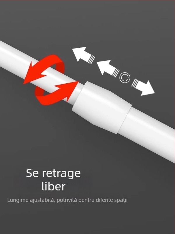 Bară telescopică pentru perdele – montaj fără găuri, mini extensibilă, pentru duș și baie, poate suporta încărcare