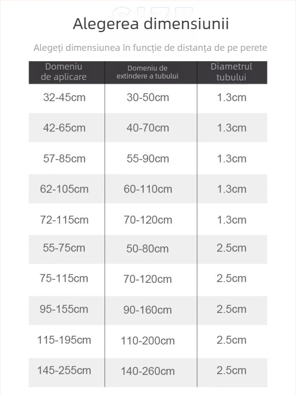 Bară telescopică pentru perdele – montaj fără găuri, mini extensibilă, pentru duș și baie, poate suporta încărcare