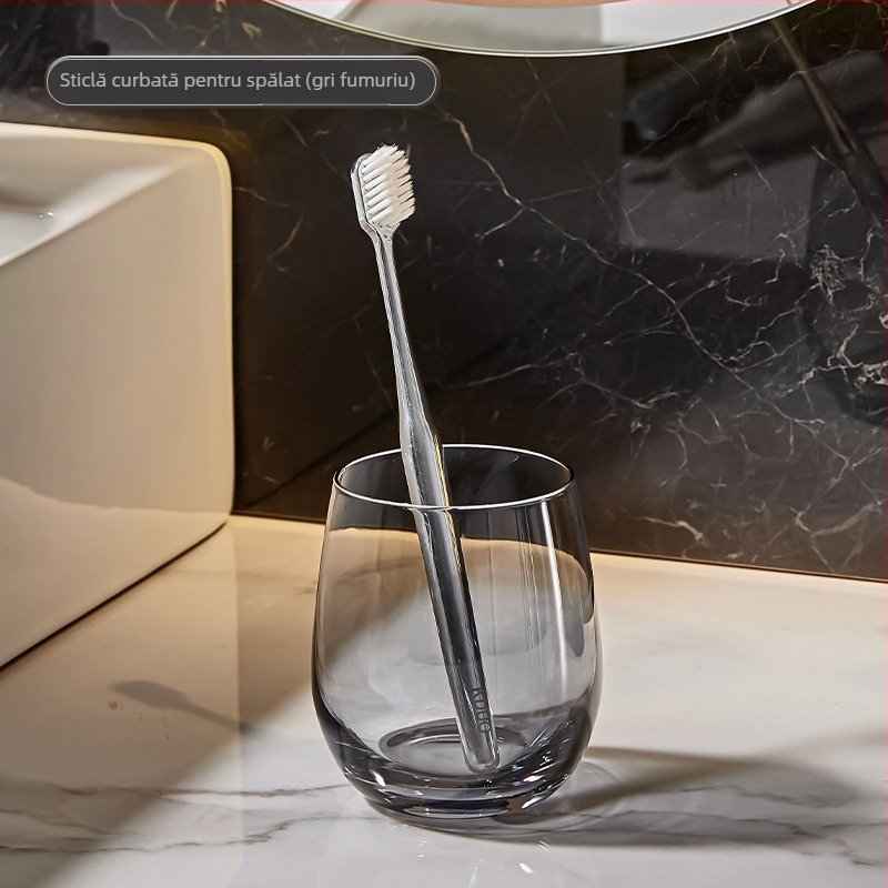 Set de pahare din sticlă pentru apă de gură și periuțe de dinți, pentru cuplu, design elegant, pentru uz casnic și hotelier