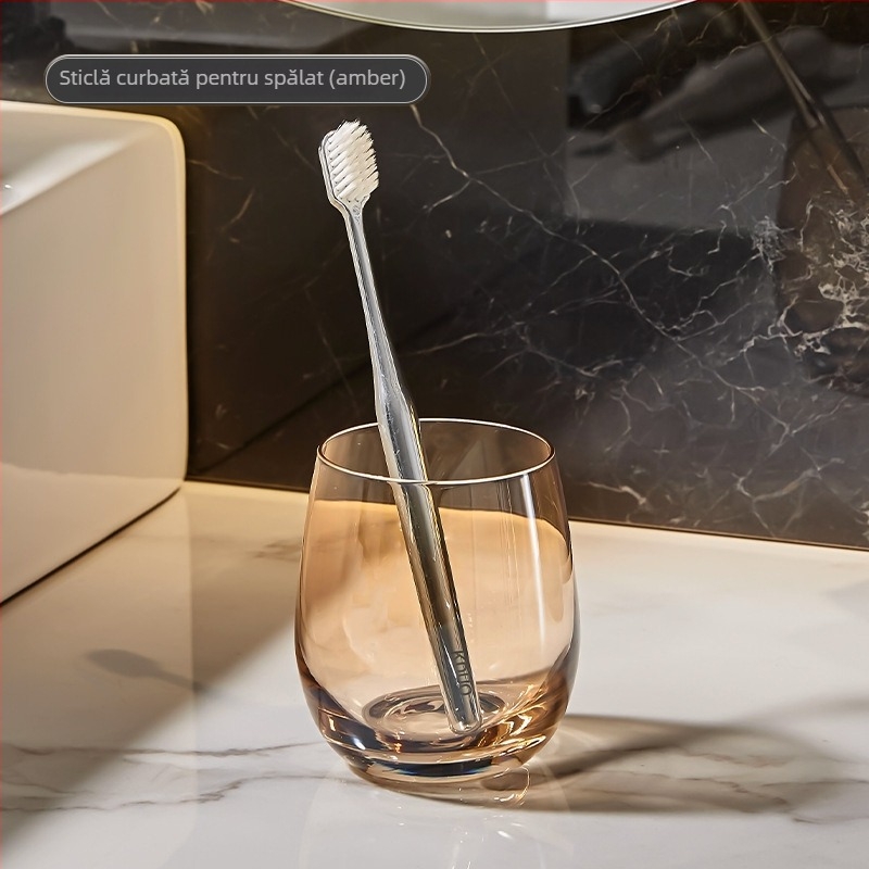 Set de pahare din sticlă pentru apă de gură și periuțe de dinți, pentru cuplu, design elegant, pentru uz casnic și hotelier