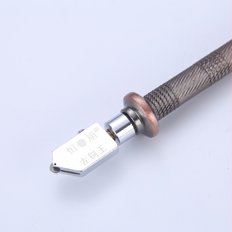 Hengxu Tăietor de sticlă și plăci – Instrument manual din oțel inoxidabil, lamă cu role, multifuncțional pentru sticlă, oglină și plăci ceramice